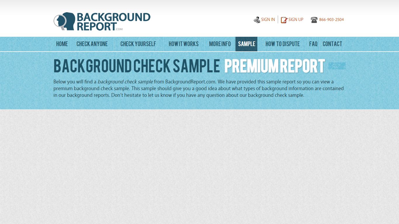 Background Check Sample Premium Report - backgroundreport.com